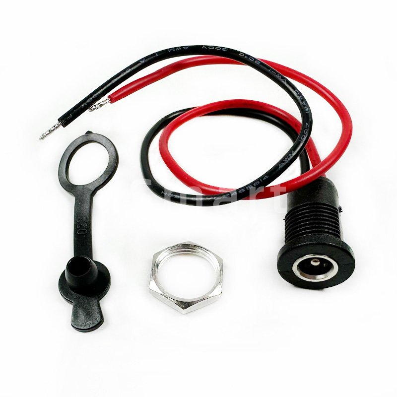 5.5 x 2.1mm DC Female Jack 50V Socket Power Panel Mount Solder Connector With Cable 5.5*2.1 DC-022X