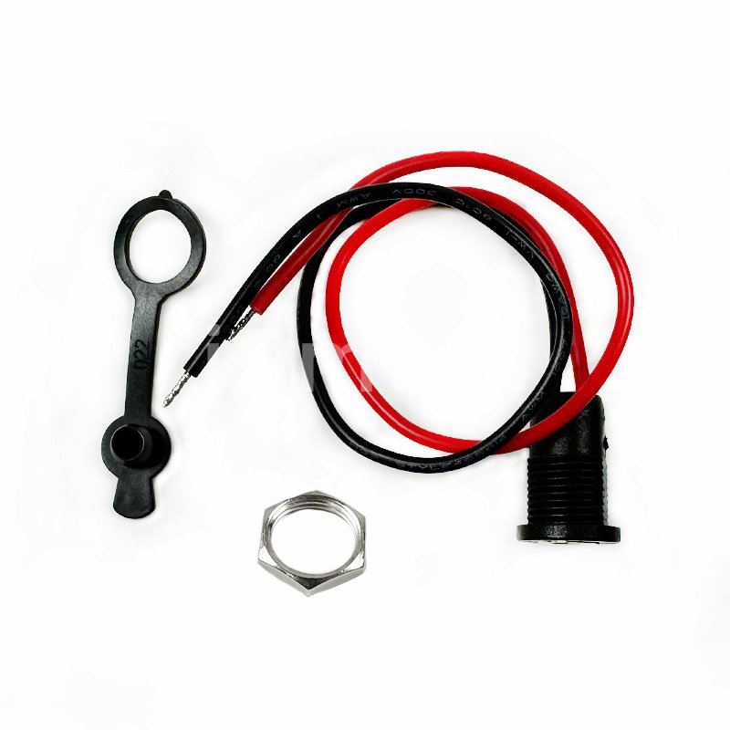 5.5 x 2.1mm DC Female Jack 50V Socket Power Panel Mount Solder Connector With Cable 5.5*2.1 DC-022X