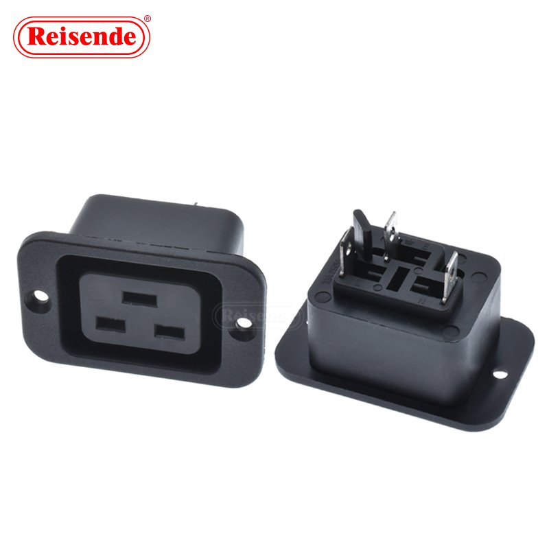 Lockable Pdu Receptacle Iec Inlet Ac 250v 16a Iec 320 C19 Panel Mount Plug Connector Socket