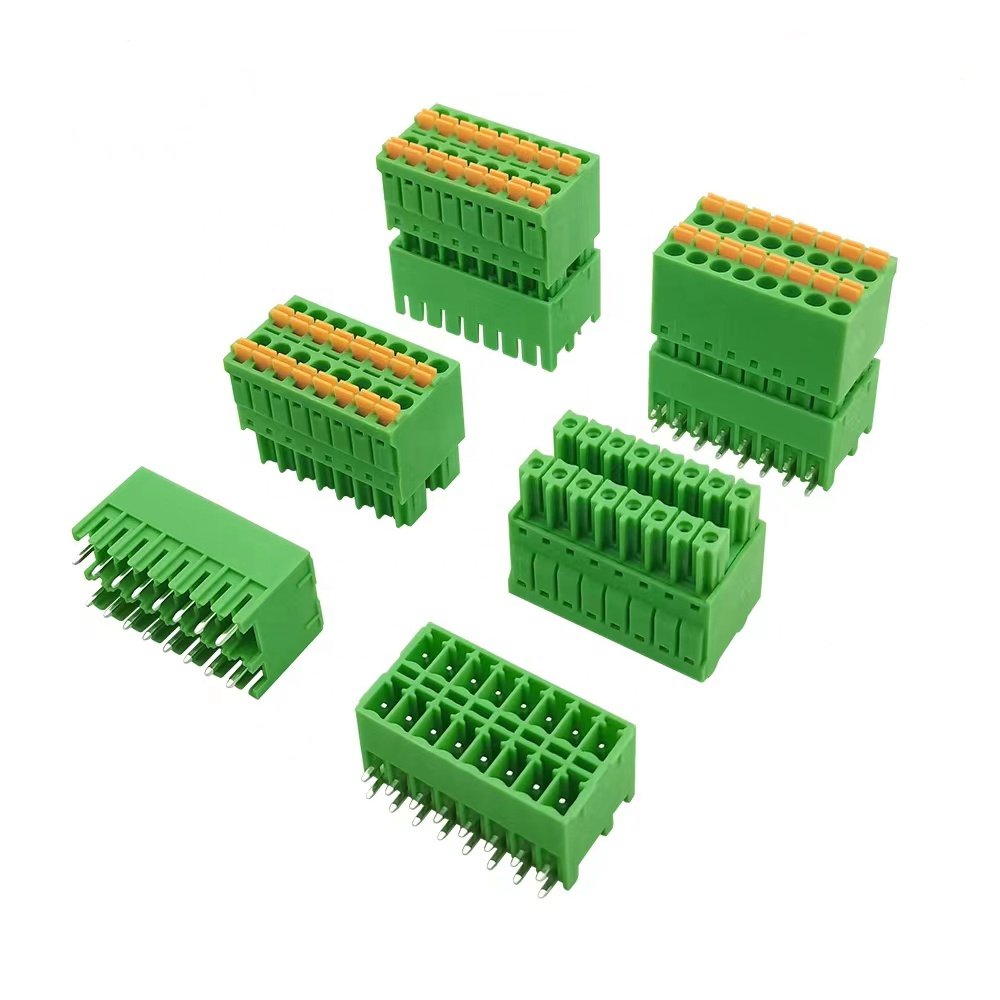 HOT sales male female 3.5mm pitch two rows double layer pcb terminal block spring connector 15EDGKN