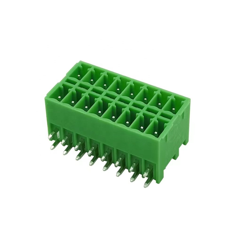 HOT sales male female 3.5mm pitch two rows double layer pcb terminal block spring connector 15EDGKN