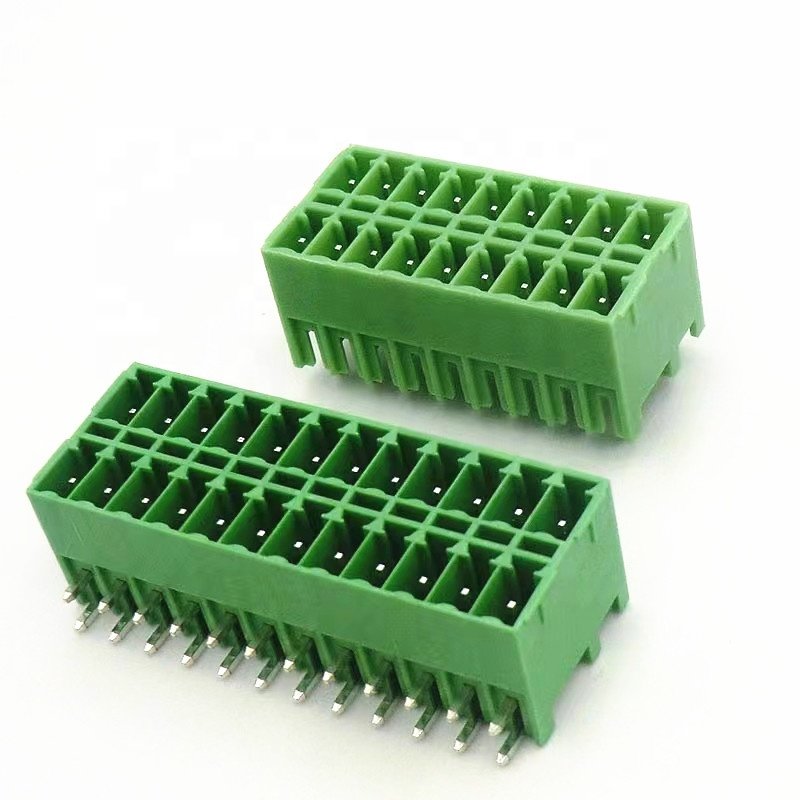 HOT sales male female 3.5mm pitch two rows double layer pcb terminal block spring connector 15EDGKN