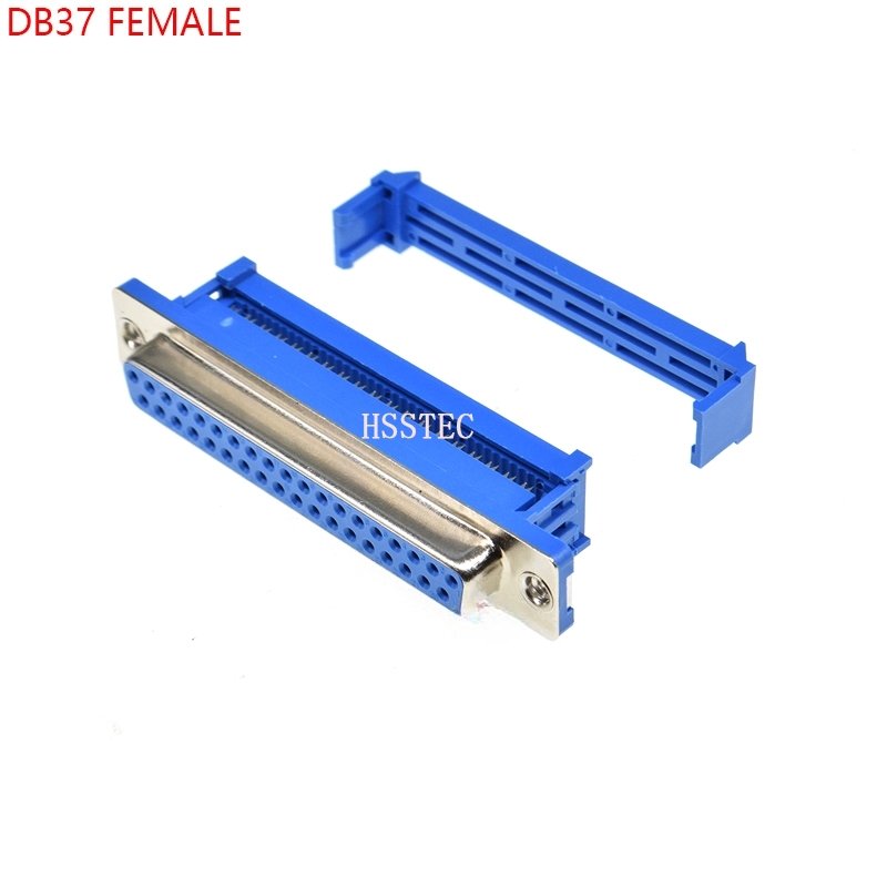 DIDC37 DB37 feMALE serial port CONNECTOR IDC crimp Type D-Sub COM CONNECTORS 37pin socket 37p Adapter FOR ribbon cable wire