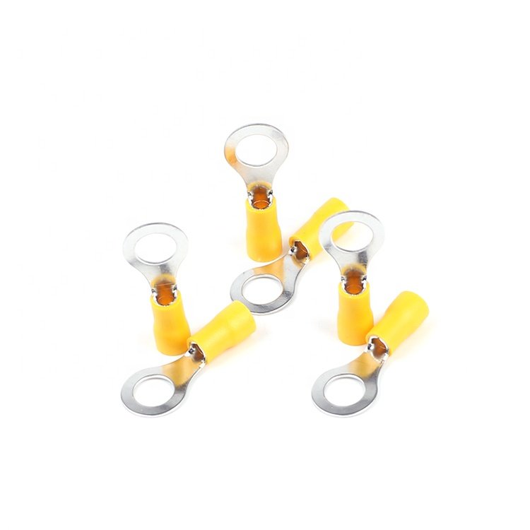 RV5.5-8 4-6mm O Type PVC Insulated Round Ring Tongue Spade Crimping Cable Lug Wire Termination Connectors Insulated Terminal