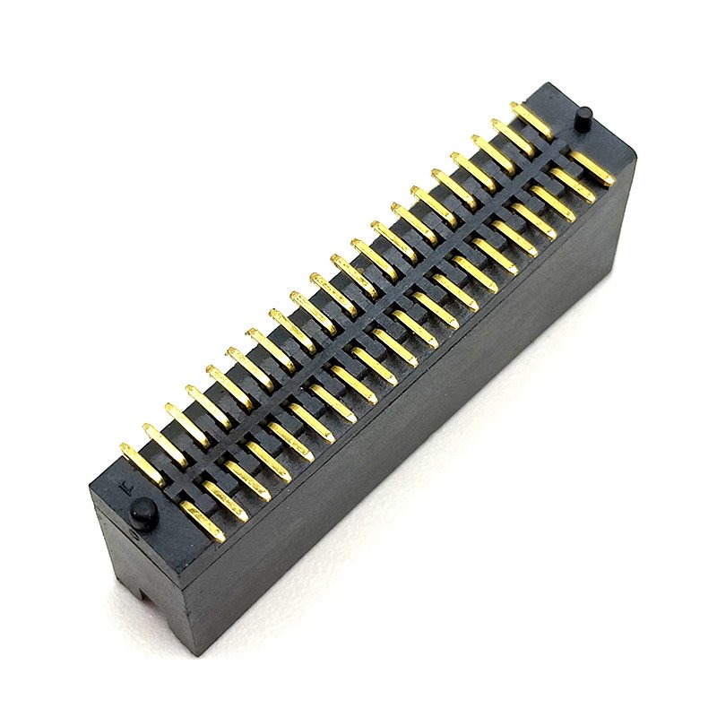Best quality 1.27mm pitch smt box header connector pcb 2-40 Pin Right Angle dual row R/A type gold flash