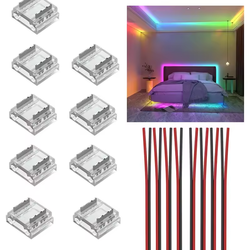 Universal Transparent Connector 5mm 8mm 10mm Wire To Wire Strip COB SMD LED Strip Light Connector