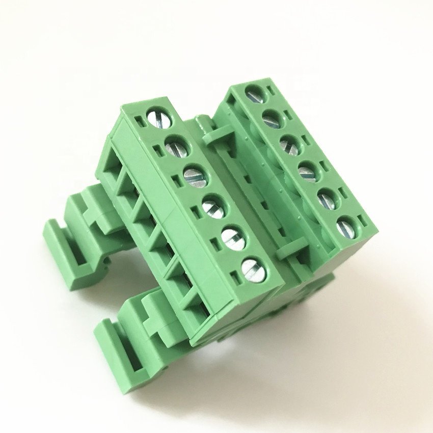 Rail terminal block 5.0/5.08 mm pitch male female plug in terminal blocks