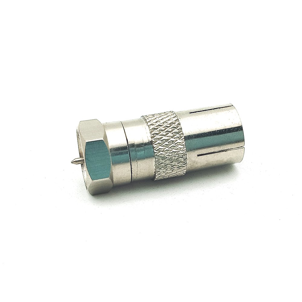 Straight F Type Male Plug to IEC Female Jack TV Aerial RF Coax Adapter Connector