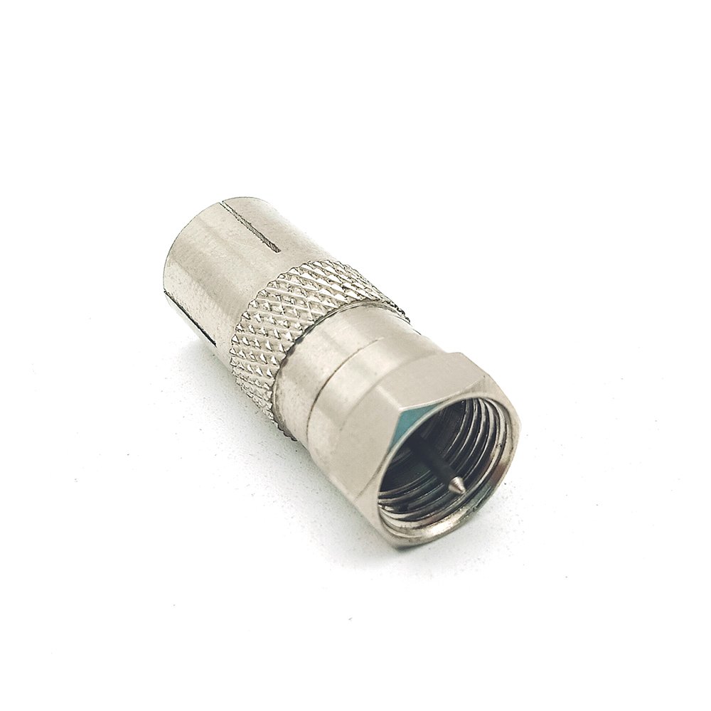 Straight F Type Male Plug to IEC Female Jack TV Aerial RF Coax Adapter Connector