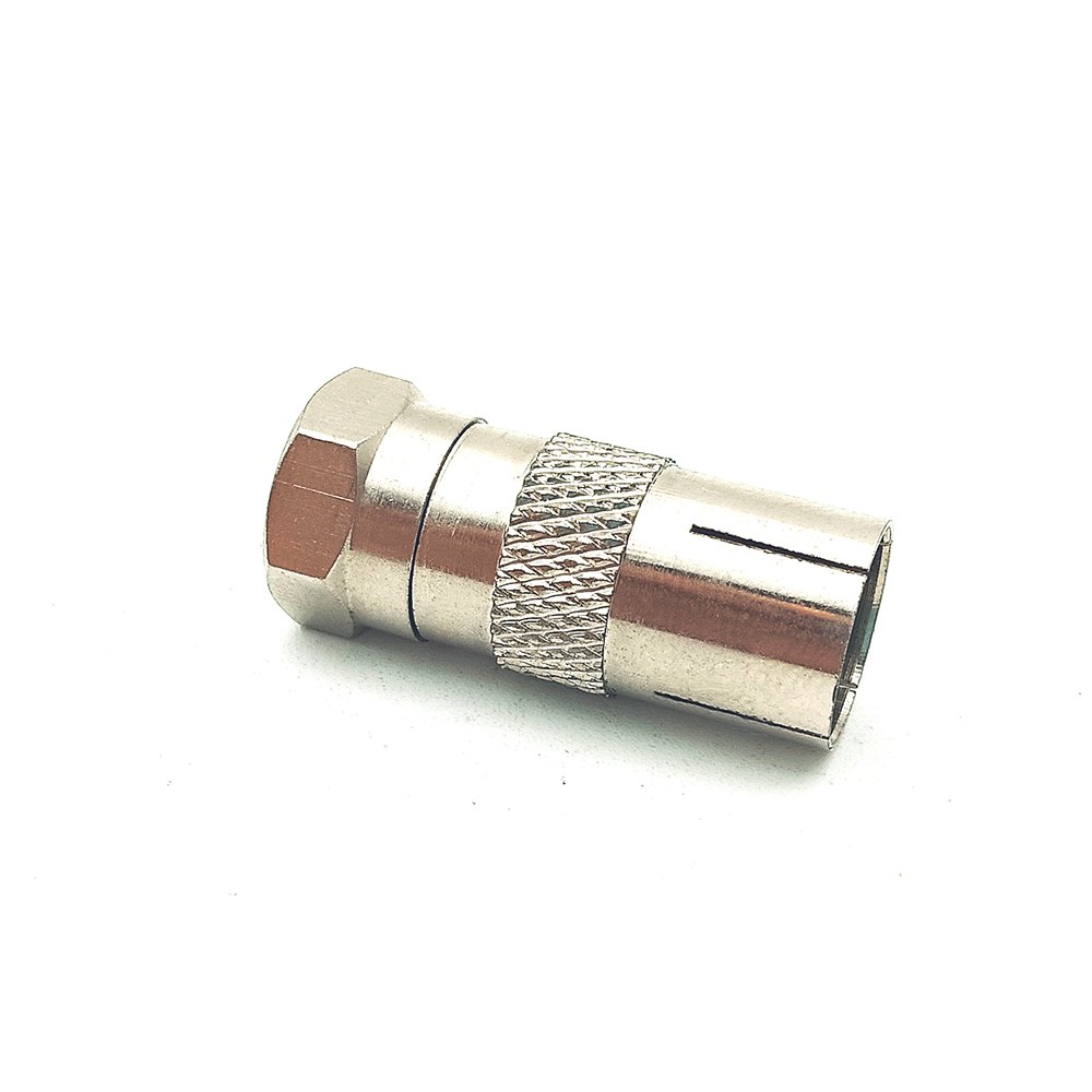 Straight F Type Male Plug to IEC Female Jack TV Aerial RF Coax Adapter Connector