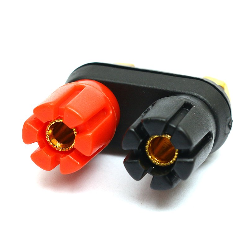 OEM Free Sample Fine Copper Dual Position Conjoined Red And Black Terminal Block Audio Equipment Connector Accessories