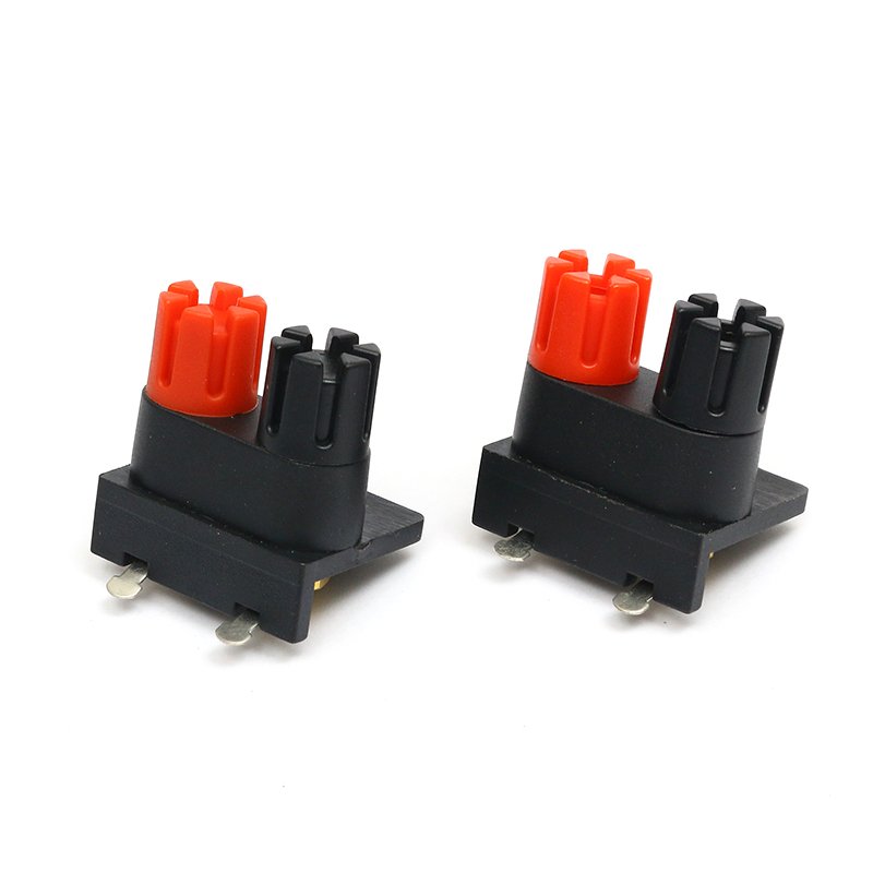 OEM Free Sample Fine Copper Dual Position Conjoined Red And Black Terminal Block Audio Equipment Connector Accessories