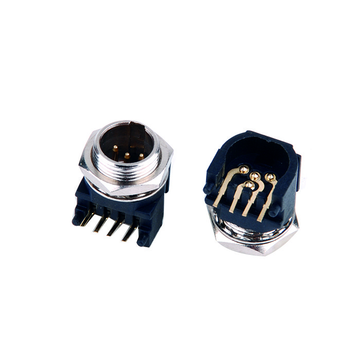 3-pin right angle mini xlr pcb mount panel connector