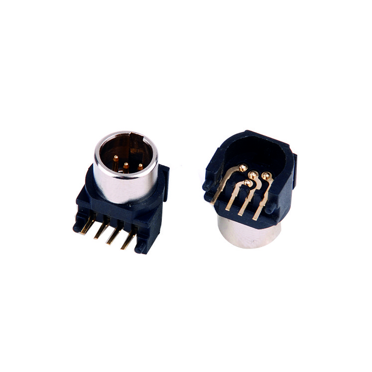 3-pin right angle mini xlr pcb mount panel connector