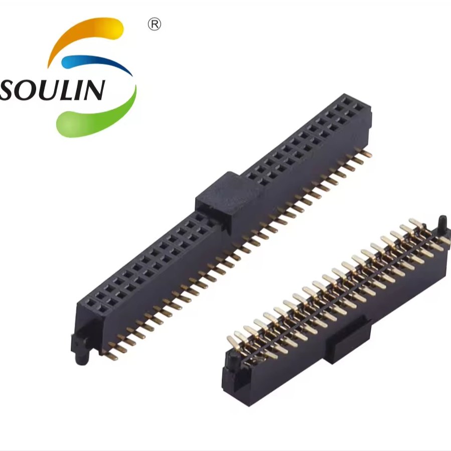 Soulin 2x20 Pins DIP SMT Stacked 1mm Female Header Connector Series for Pcb Board Port Connectors