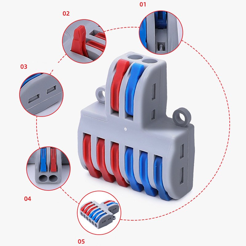 Wire Tube Lamp Connector and Home Improvement Artifact SPL-62 42 Two-in-six-out Quick Terminal Block DIY Kit