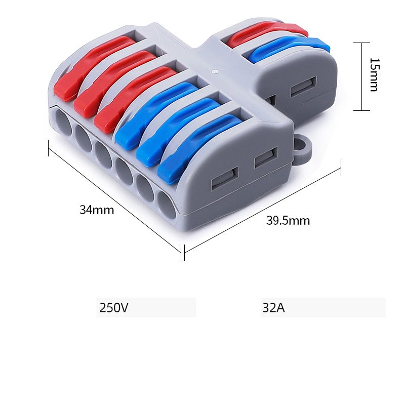 Wire Tube Lamp Connector and Home Improvement Artifact SPL-62 42 Two-in-six-out Quick Terminal Block DIY Kit