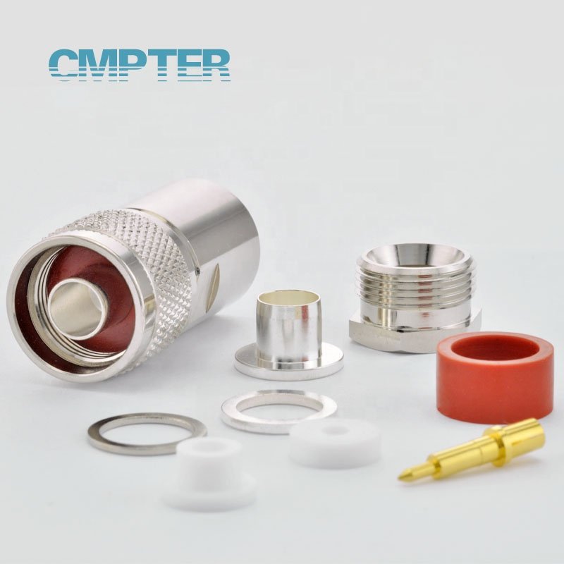 N Male IP68 Clamp LMR400 Cable finger type rf coaxial connectors, N male connector LMR400