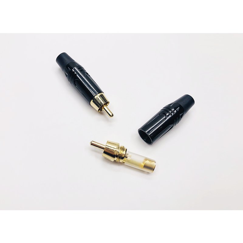 High Quality RCA Adapter DIY Speaker Cable Wire Connector Solder Gold Plated OFC Pins Audio Video Phono RCA Male Connector