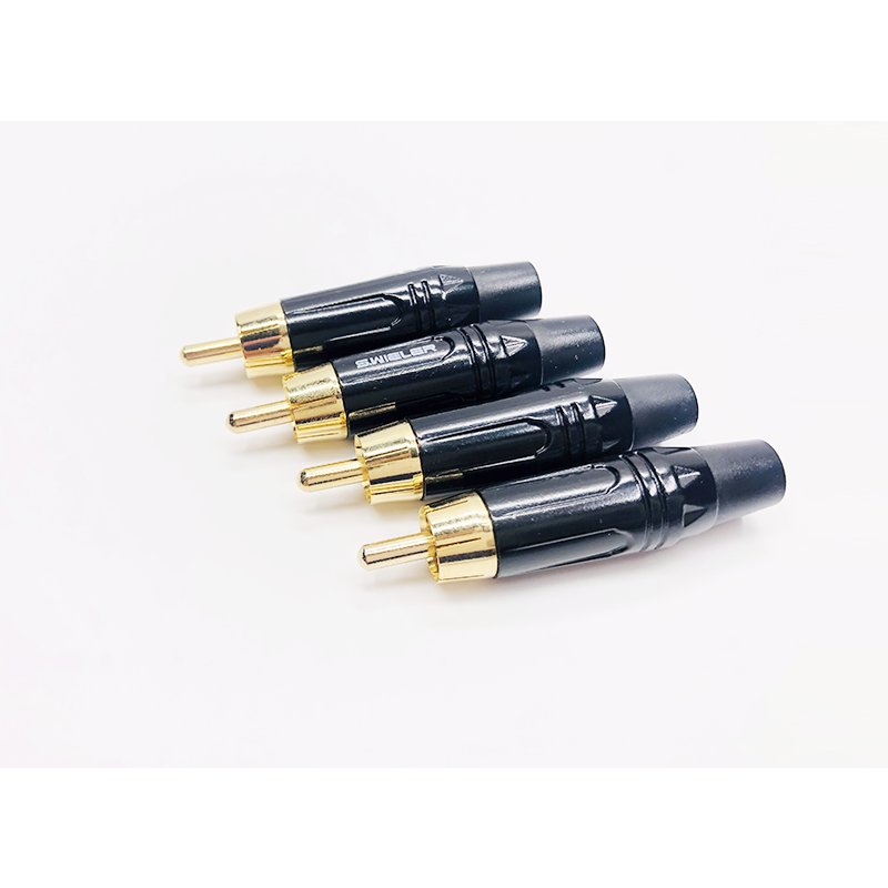 High Quality RCA Adapter DIY Speaker Cable Wire Connector Solder Gold Plated OFC Pins Audio Video Phono RCA Male Connector