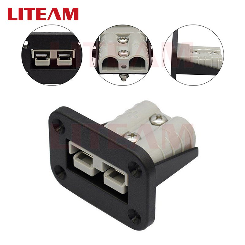 New Flush Mount Bracket for 50A Power Connector 2 Pole Plug Mounting Bracket Panel Cover Accessories For Caravan Camper Truck