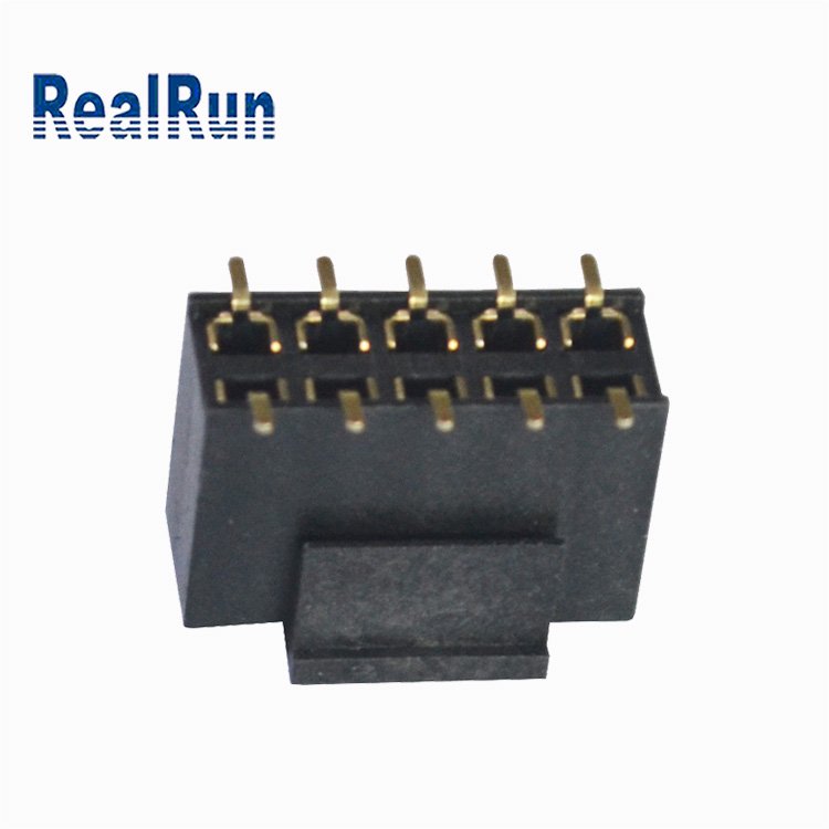 SMD PCB Female Header 2*5P 10 Pin Position 2.54 Mm Dual Row Gold Plated Pin Header Connector