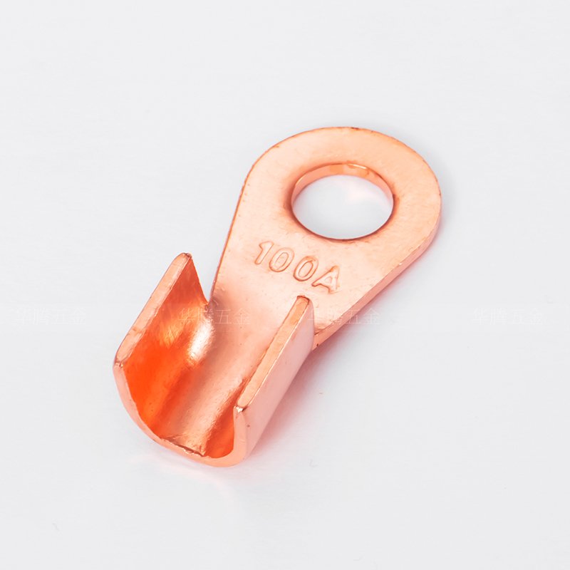 OT-100A 8.2mm Dia Red Copper Circular Splice Ring Cable Connector Lugs Crimp Terminal
