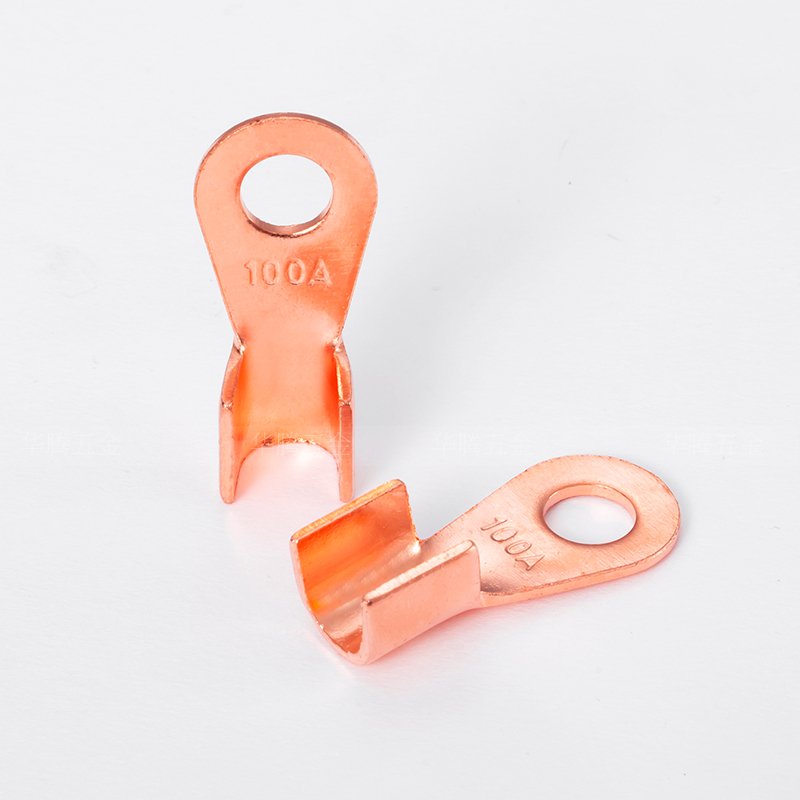 OT-100A 8.2mm Dia Red Copper Circular Splice Ring Cable Connector Lugs Crimp Terminal