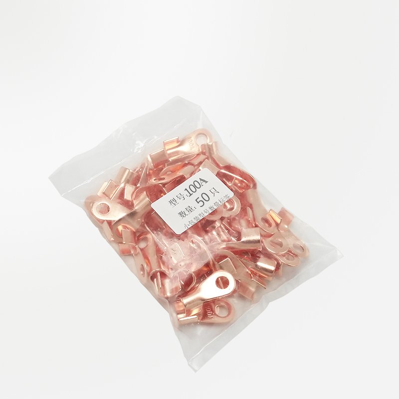 OT-100A 8.2mm Dia Red Copper Circular Splice Ring Cable Connector Lugs Crimp Terminal