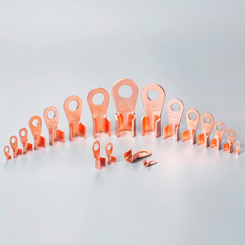 OT-100A 8.2mm Dia Red Copper Circular Splice Ring Cable Connector Lugs Crimp Terminal
