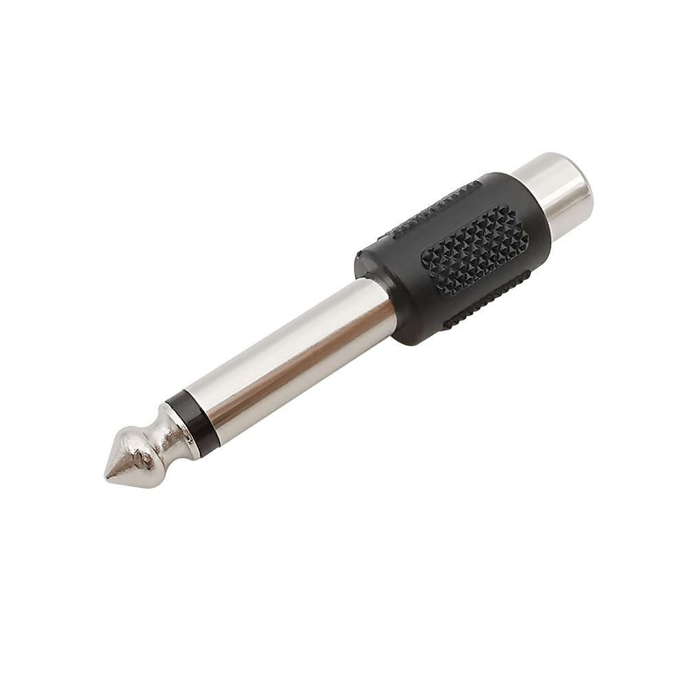 RCA Female Jack Stereo Plug to 1/4" 6.35mm Mono Male Plug Audio Connector for Audio Transfer