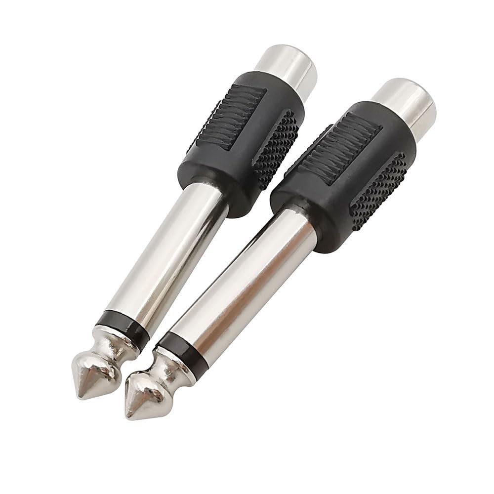 RCA Female Jack Stereo Plug to 1/4" 6.35mm Mono Male Plug Audio Connector for Audio Transfer