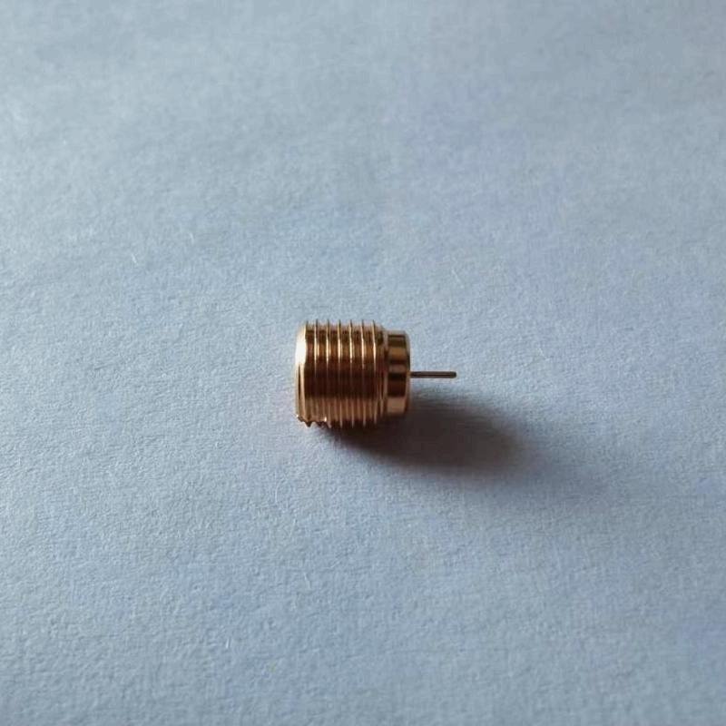 All-copper 24K gold plated Smp male bulkhead connector RF glass to metal sealed RF connector