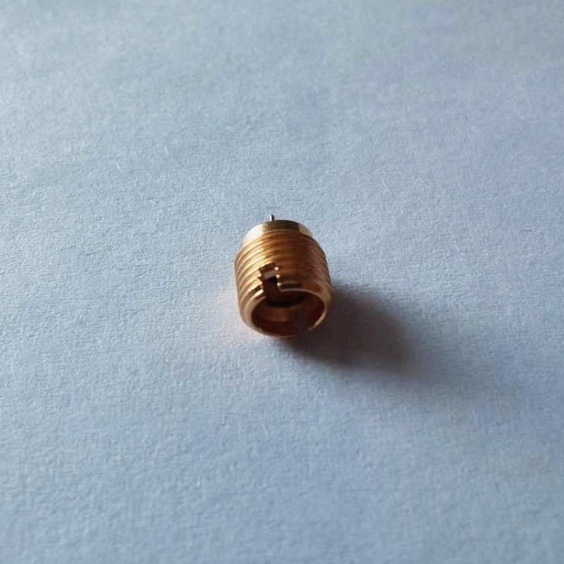 All-copper 24K gold plated Smp male bulkhead connector RF glass to metal sealed RF connector