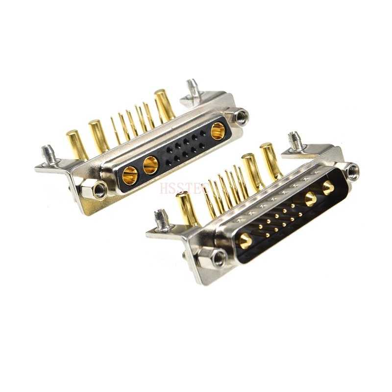 13W3 30A MALE FEMALE high current CONNECTOR right angle D-SUB adapter PCB solder type 10+3 plug jack high power 13 Position