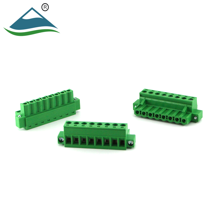 pluggable terminal block wire connectors with flange screw socket 5.08mm pitch 20A 5/6/7/8Pin