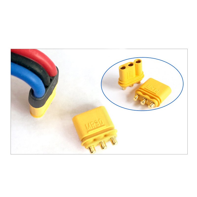 Amass Model Airplane MR30PB Male and Female Motor Electrically Adjusted Three Core PCB Vertical Welding Connector