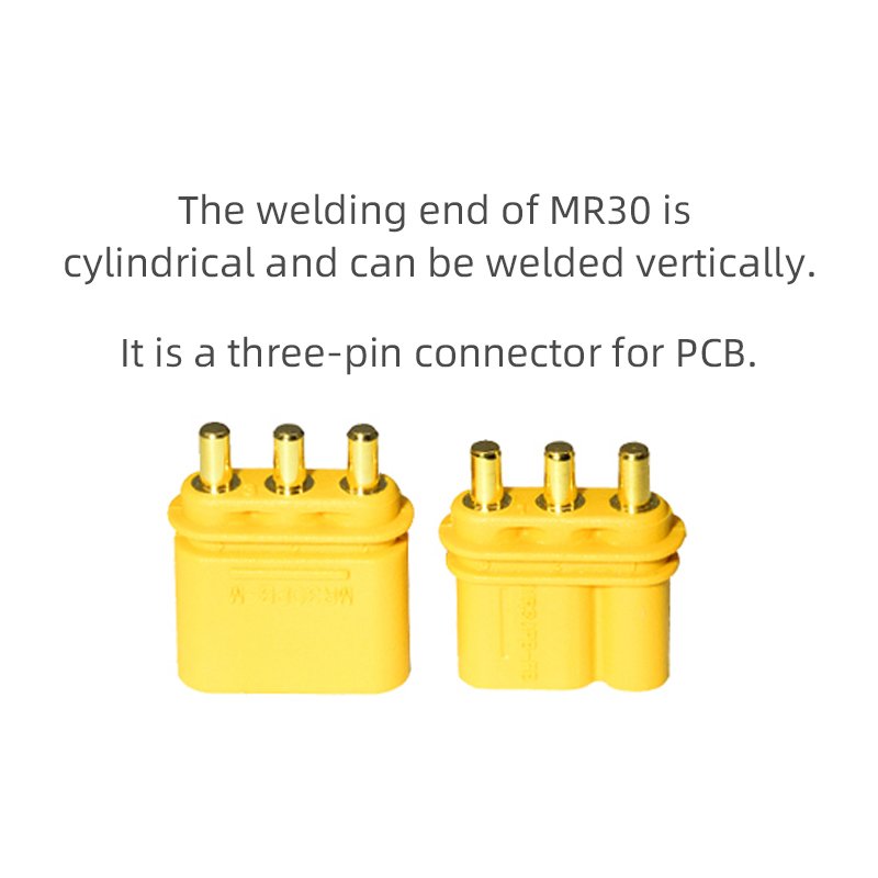 Amass Model Airplane MR30PB Male and Female Motor Electrically Adjusted Three Core PCB Vertical Welding Connector