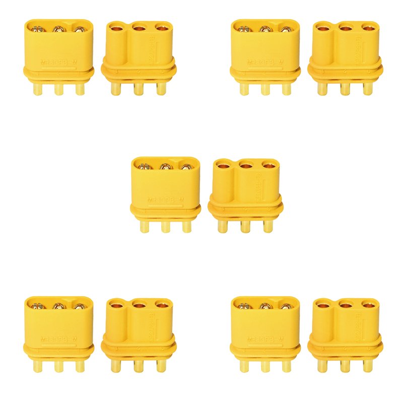 Amass Model Airplane MR30PB Male and Female Motor Electrically Adjusted Three Core PCB Vertical Welding Connector
