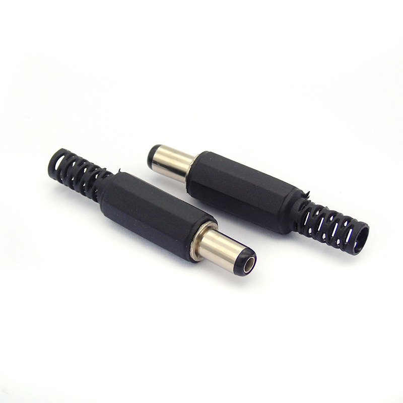 DC Power Plug 5.5x2.1mm 5.5x2.5mm Connector Male Welded Wire Plastic Housing Plug Length 9mm
