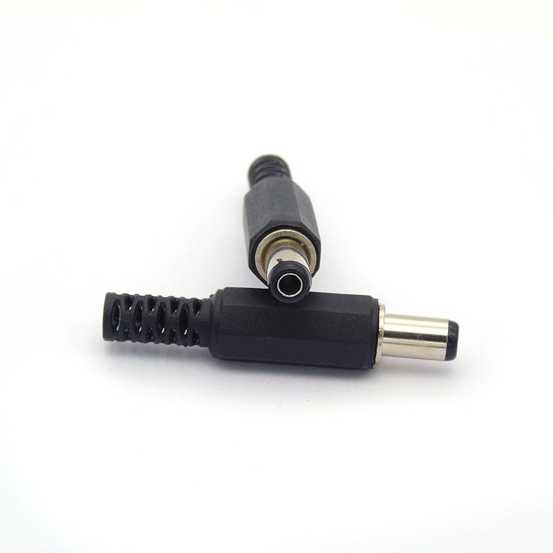 DC Power Plug 5.5x2.1mm 5.5x2.5mm Connector Male Welded Wire Plastic Housing Plug Length 9mm