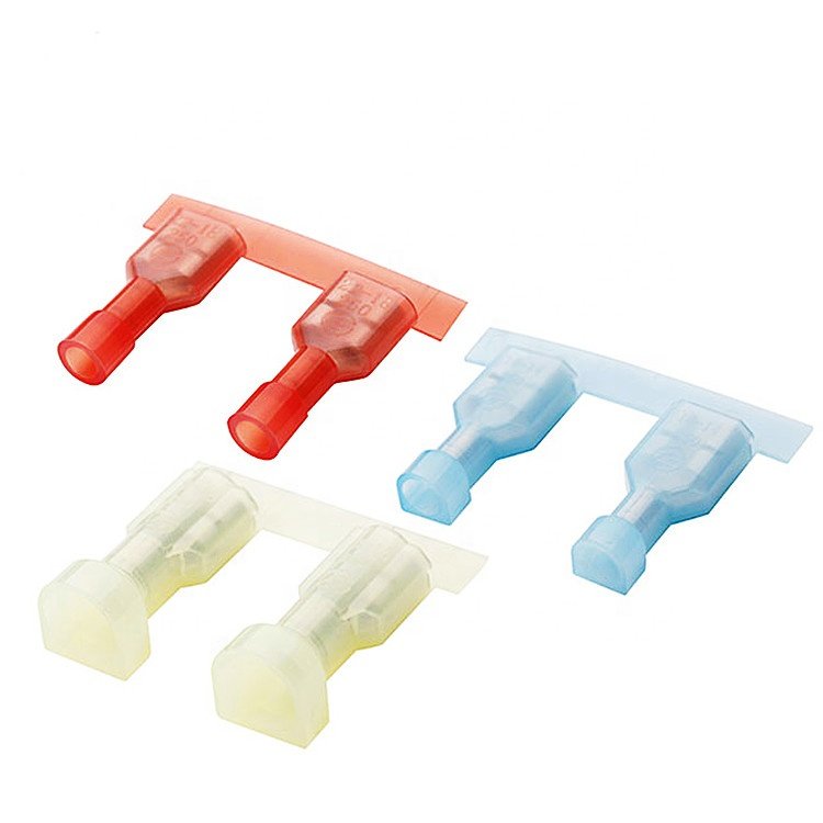 FDFN 2-110(8) Yellow red Blue Nylon Fully Insulated Double Wire Crimp Female Spade Quick Connectors Wiring Spade 16-14 AWG UL