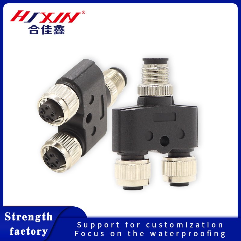 Factory direct PIN M12Y waterproof TEE male-female connector sensor connector aviation terminal plug adapter
