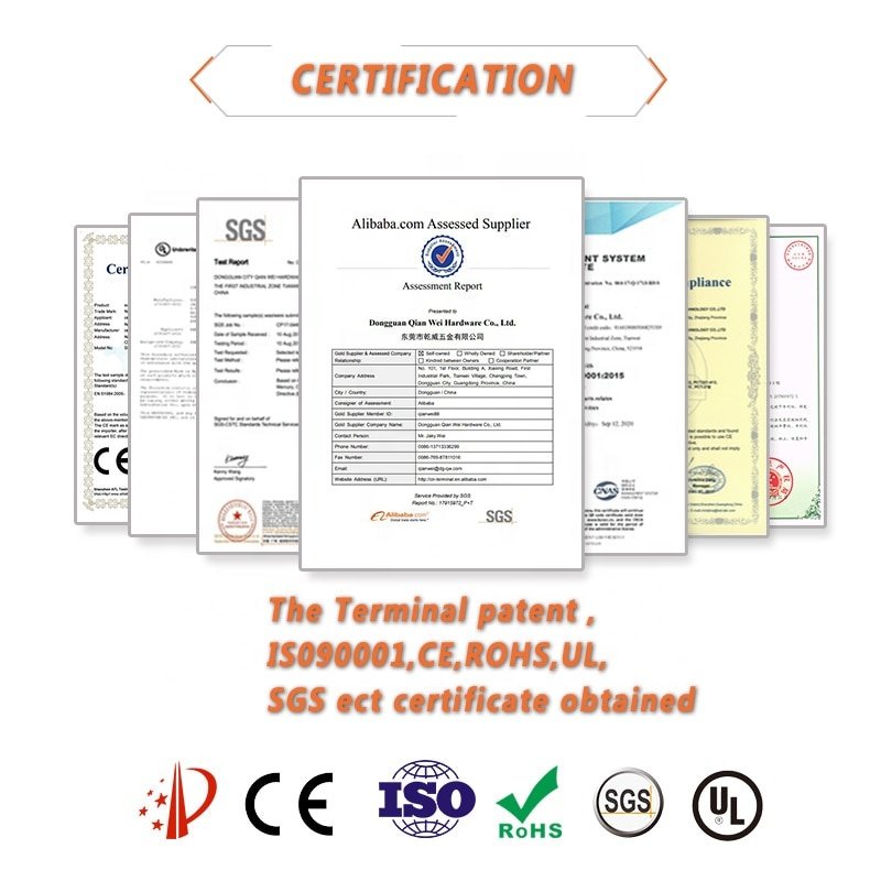 QWT PVC Vinyl Tin Insulated Cord End Lugs Sizes PTV Series Electrical Crimp Pin Wire Terminals Connector