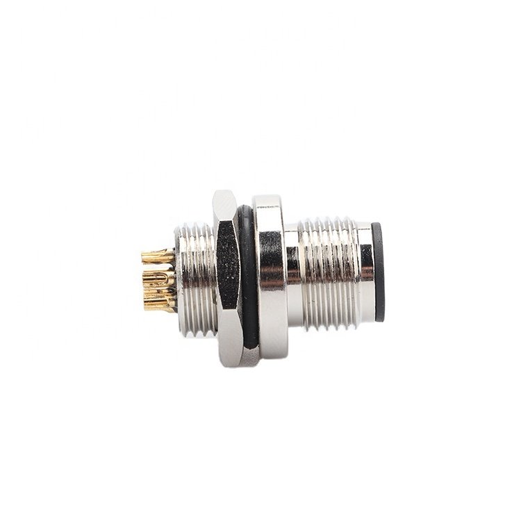 M12 Flange Socket 3/4/5/6/8 pin panel mounting connectors