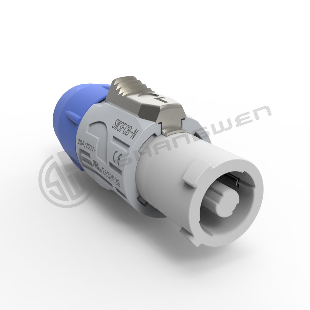 Ip44 Indoor Male Led Display Power Connection Audio Video 3 Pin Power Connectors output port