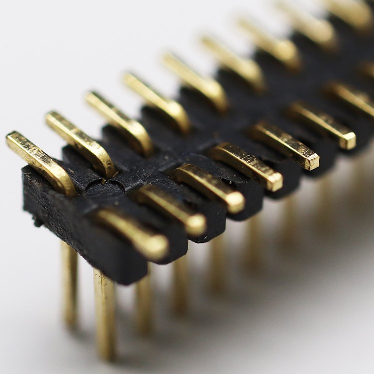 Double rows pin header 1.0mm pitch height 1.0 1.5mm smt positions 02-50pin male dual row pin header connector