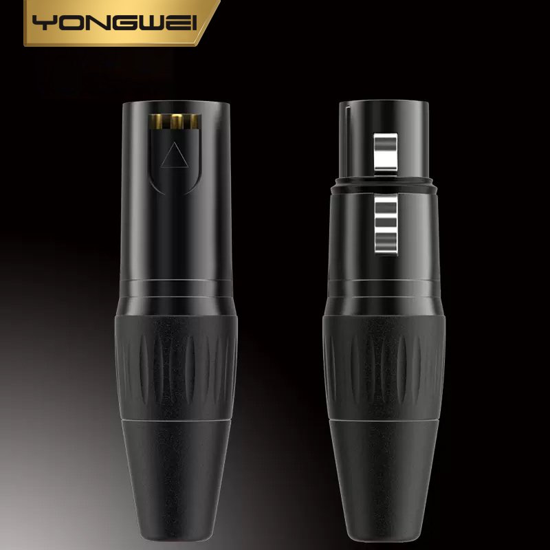 YONGWEI 3Pin Gold-plated XLR Male/Female Plug Microphone Connector Zinc alloy Housing Balanced Speaker, power amplifier, mixer