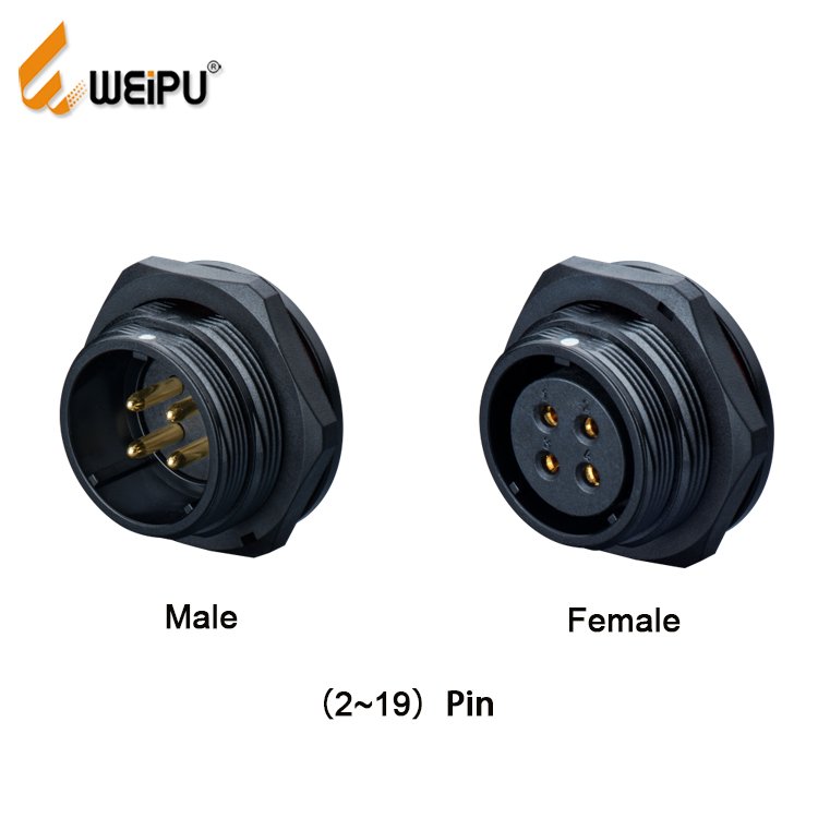 WEIPU IP67 IP68 Waterproof Circular Female Male M25 2 3 4 5 8 12 17 Pin Cable industrial connector