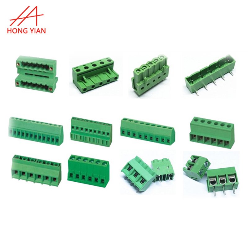 3.81mm Pitch Screw Terminal Connector 2 Pin 3 Pin Straight Leg KF381 Copper Green PCB Terminal Blocks